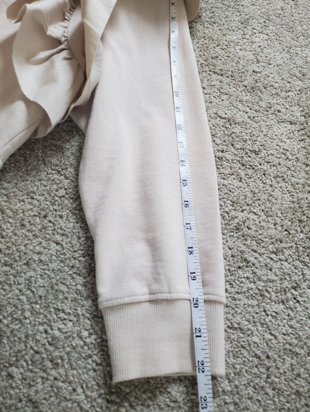 Zara Cream Ruffle-Shoulder Sweatshirt - Picture 6 of 7
